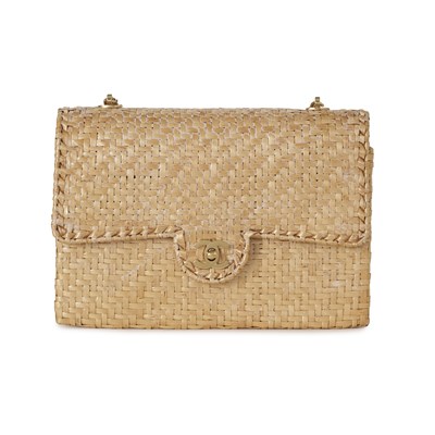Lot 269 - Chanel, a rare rattan Classic Single Flap handbag.