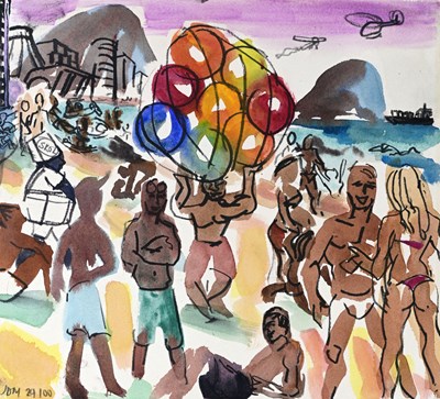 Lot 252 - Johnny Dewe-Mathews (British, 1946), Beach...