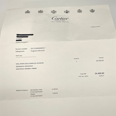 Lot 63 - Cartier, an 18ct white gold diamond, emerald and onyx Panthere de Cartier ring