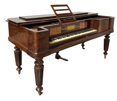 Lot 872 - A John Broadwood & Sons rosewood square piano,...