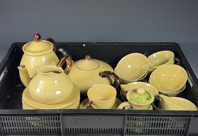 Lot 75B - A yellow and brown glazed Dieulefit pottery...
