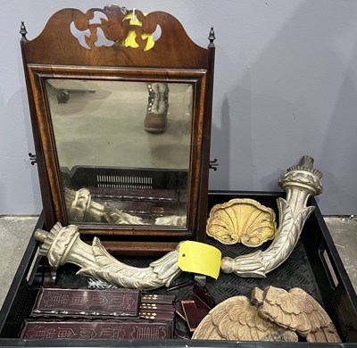 Lot 36 - A pair of carved and silver-gilded sconces or...