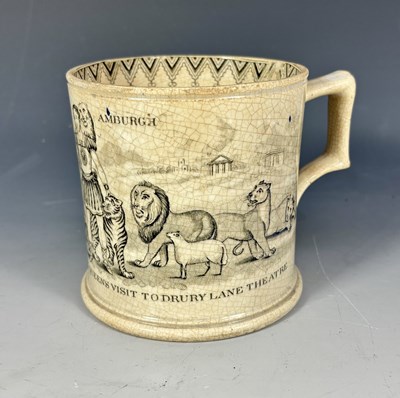 Lot 235 - A 19th century Staffordshire mug, decorated...