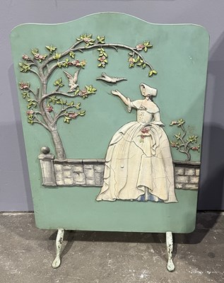 Lot 29 - An early 20th century fire screen, blue...