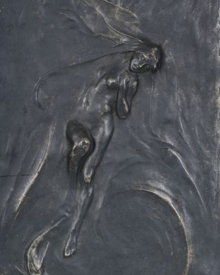 Lot 95 - Gilbert Bayes, a pair of relief moulded...