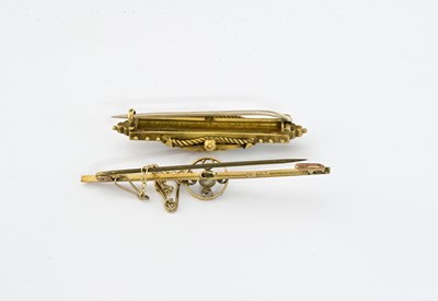 Lot 14 - Two early 20th century gold gem-set brooches