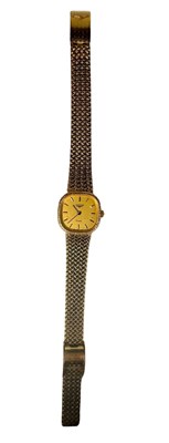 Lot 453 - Longines, a gold plated bracelet watch