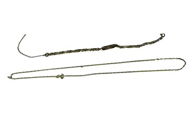 Lot 433 - A 9ct gold necklace and a 9ct gold bracelet