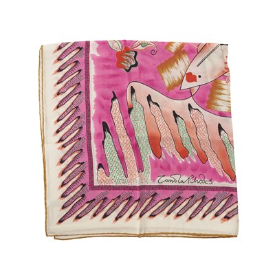 Lot 429 - Zandra Rhodes, a vintage silk scarf.