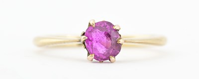 Lot 403 - A mid 20th century 18ct gold ruby single-stone ring