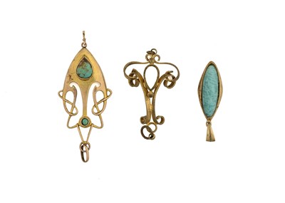 Lot 7 - Two gem pendants and a further pendant mount