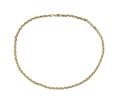 Lot 457 - A 9ct gold belcher-link chain necklace