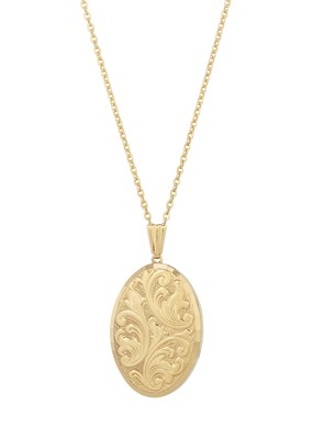 Lot 49 - Georg Jensen London, a 9ct gold locket pendant, with chain