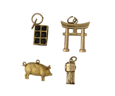 Lot 408 - Four gold charms