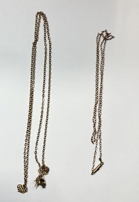 Lot 459 - Two yellow metal chains, one AF