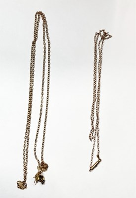 Lot 459 - Two yellow metal chains, one AF