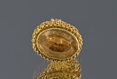 Lot 389 - A Victorian gold citrine fob