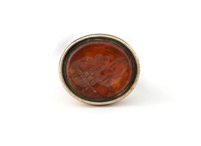 Lot 387 - A late Victorian carnelian intaglio fob