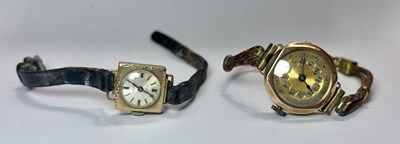 Lot 392 - Two early 20th century 9ct gold wrist watches