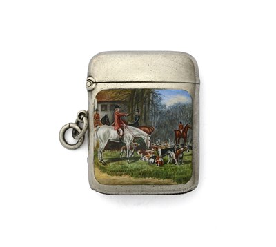Lot 45 - An Edwardian silver and enamel vesta case, by...