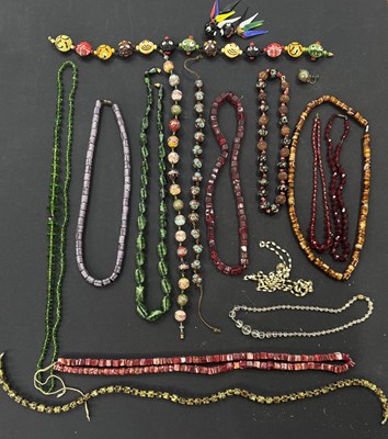 Lot 222 - A selection of mainly glass bead necklaces