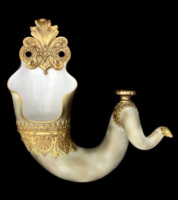 Lot 606 - A Royal Worcester Patent Metallic wall pocket,...