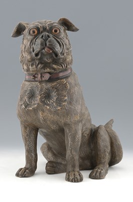 Lot 523 - A large Austrian cold-painted terracotta model...