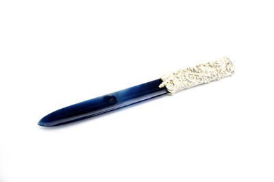 Lot 290 - A Jocelyn Burton silver and agate paperknife,...