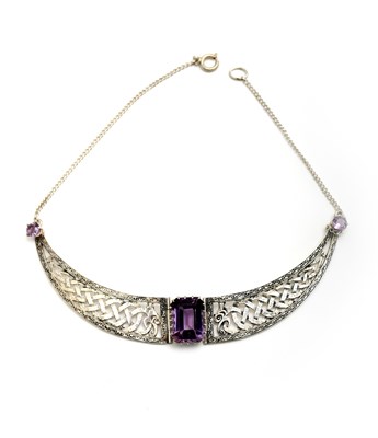 Lot 285 - A John Hart of Iona silver and amethyst...