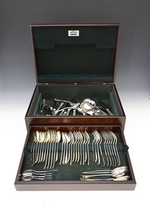 Lot 351 - A canteen of mixed silver flatware,...