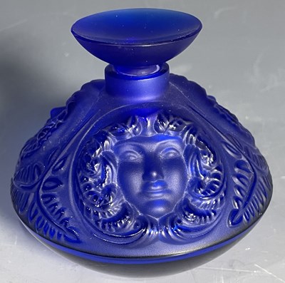Lot 254 - A Lalique cobalt blue Psyche perfume bottle,...