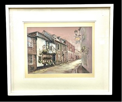 Lot 517 - Pollo, Cornish street scene, Lostwithiel,...