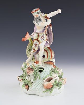 Lot 640 - Derby, a porcelain figure group of Neptune,...