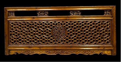 Lot 638B - A carved decorative fretwork panel featuring a...