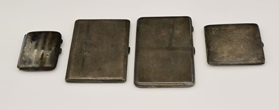 Lot 255 - Four silver cigarette cases, to include an Art...