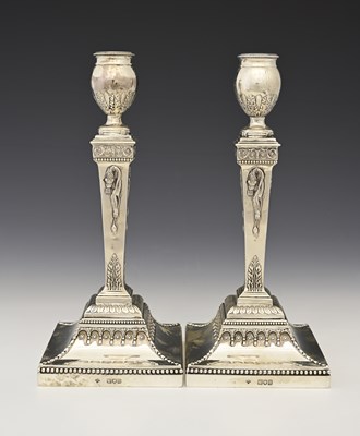 Lot 219 - A pair of Victorian silver Adam-style...