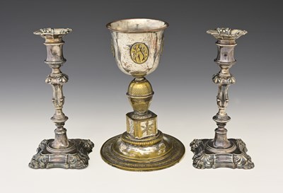 Lot 3 - A nineteenth-century Continental chalice, the...
