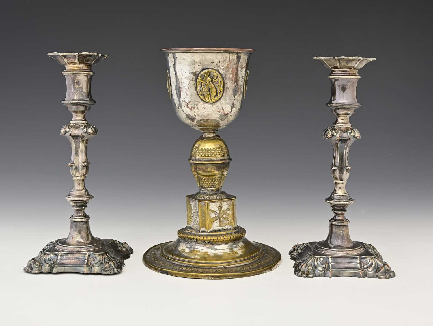 Lot 3 - A nineteenth-century Continental chalice, the...