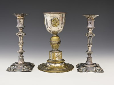 Lot 3 - A nineteenth-century Continental chalice, the...