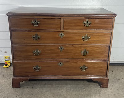 Lot 600 - A mahogany 18th century two over three chest...