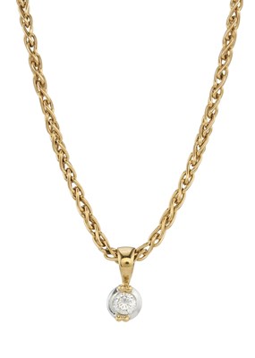 Lot 62 - An 18ct gold diamond pendant necklace