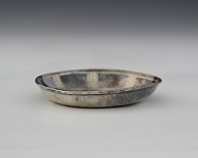 Lot 47 - An Ottoman silver and coin set dish, incised...