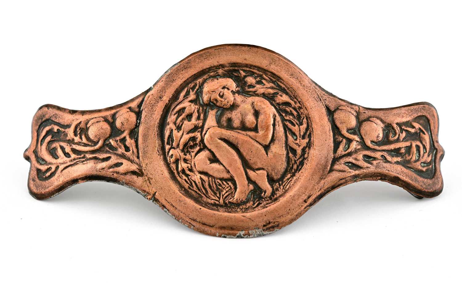 Lot 93 - An Arts and Crafts Iona style copper buckle,...