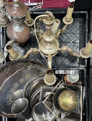 Lot 68 - Two ceiling lights/chandeliers, three and five...