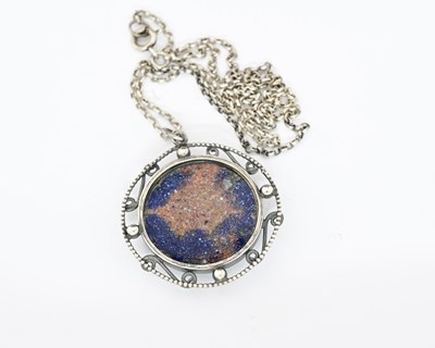 Lot 26 - An Arts and Crafts silver and enamelled plaque...