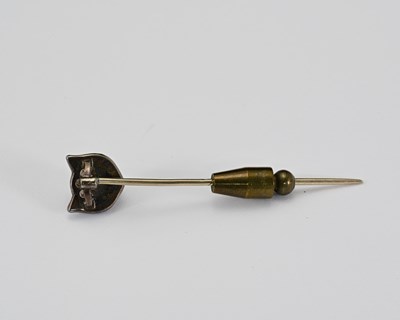 Lot 1 - An early 20th century diamond and ruby fox head stickpin