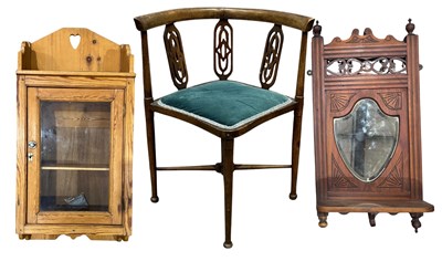 Lot 635 - An Arts & Crafts walnut corner armchair, circa...