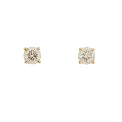 Lot 120 - A pair of 18ct gold brilliant-cut diamond...