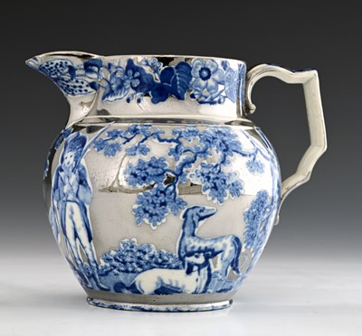 Lot 627 - A silver lustre pearl ware pottery jug,...