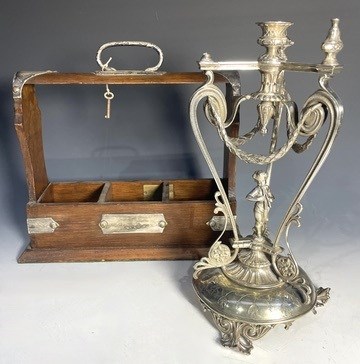 Lot 340 - A presentation silver-plated centre piece or...
